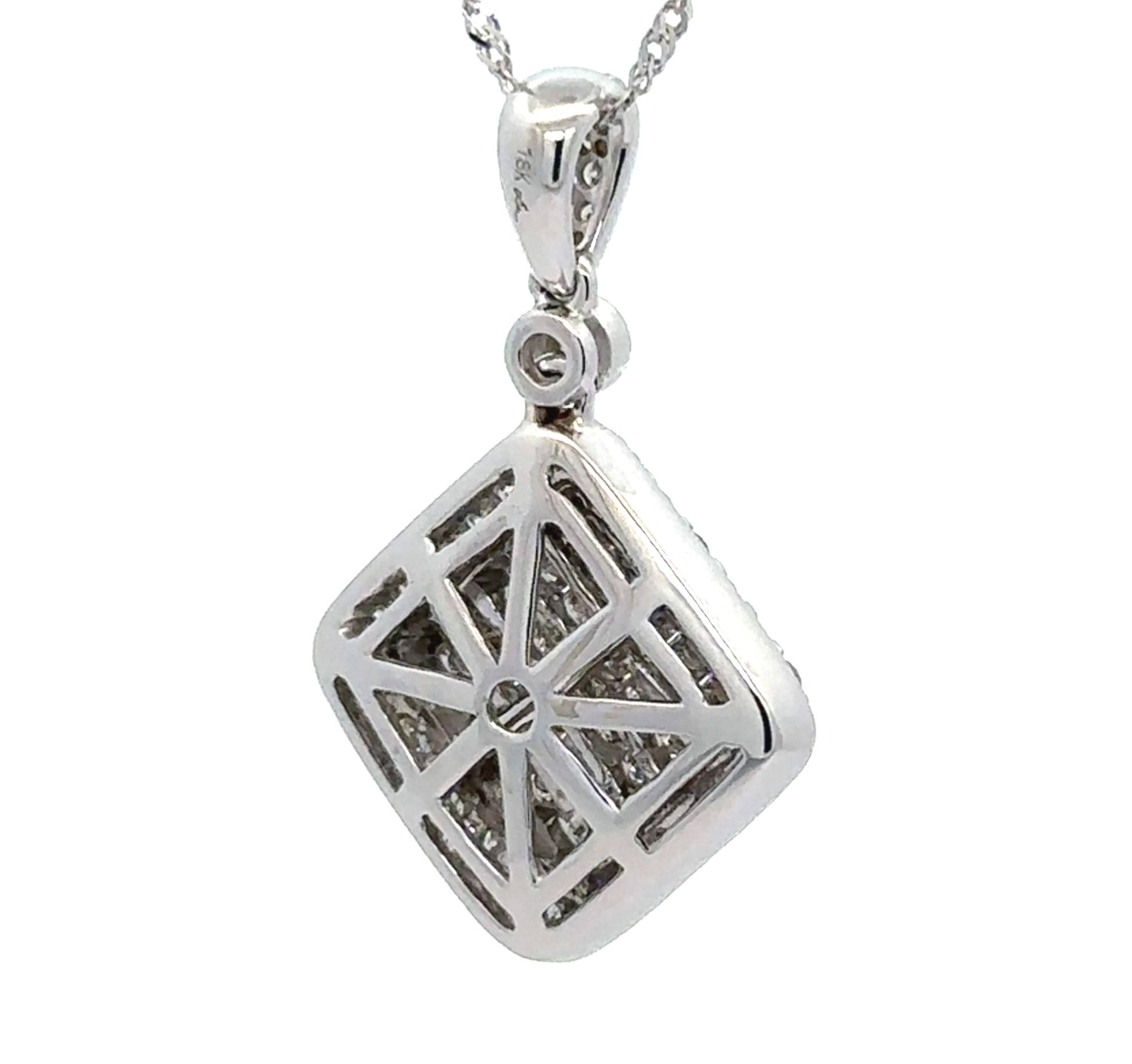 Almost 1 Carat Total Weight Diamond Pendant With Chain