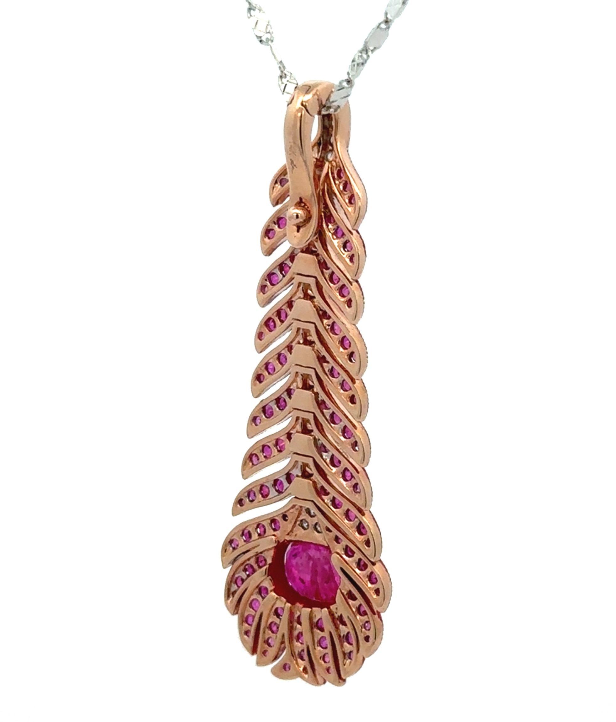 Rose Gold Ruby Pendant Enhancer With Chain