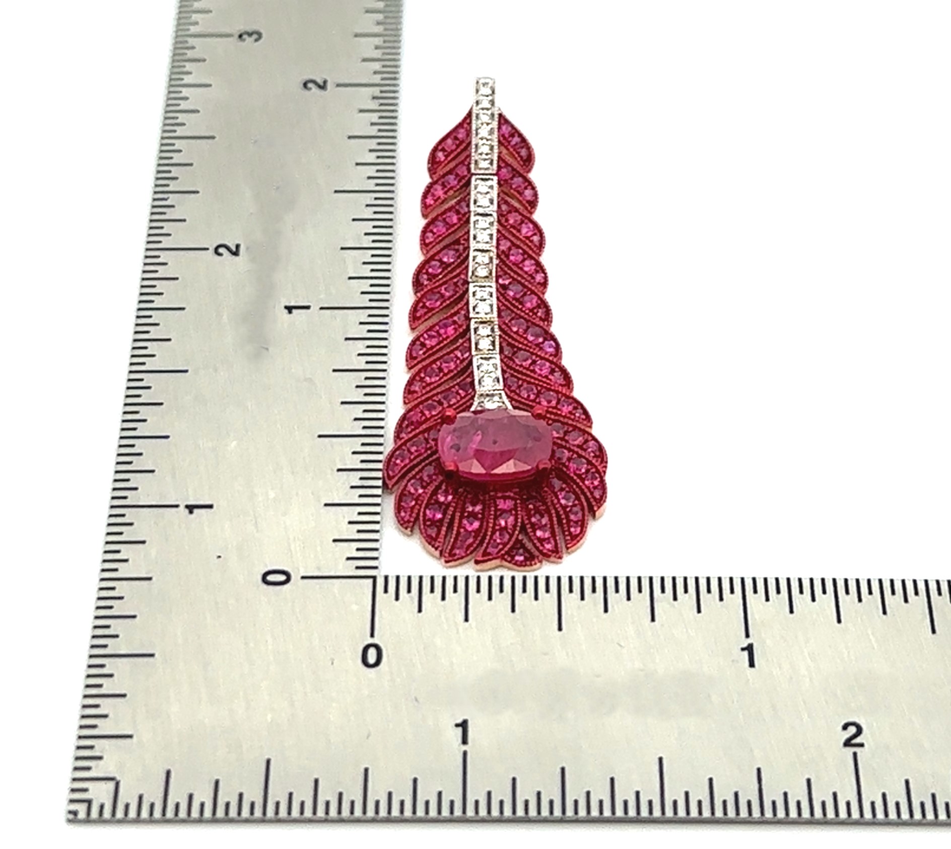 Rose Gold Ruby Pendant Enhancer With Chain
