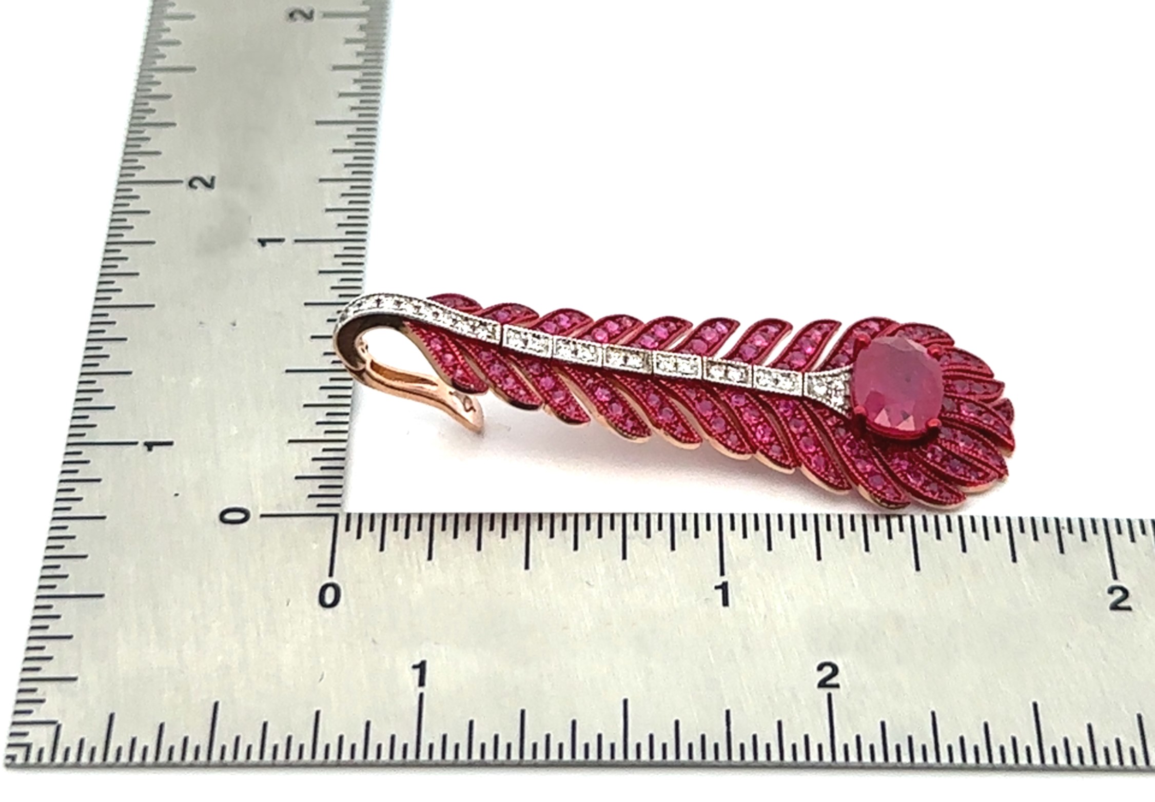Rose Gold Ruby Pendant Enhancer With Chain