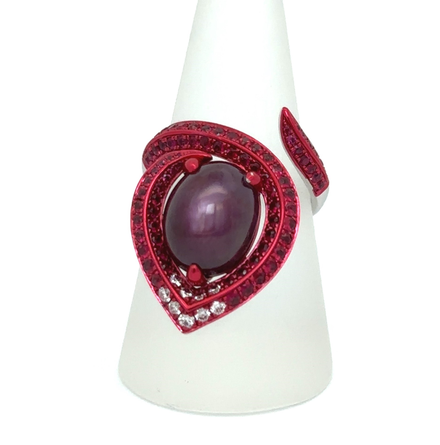 Almost 10 Carats Star Ruby White Gold Cocktail Ring