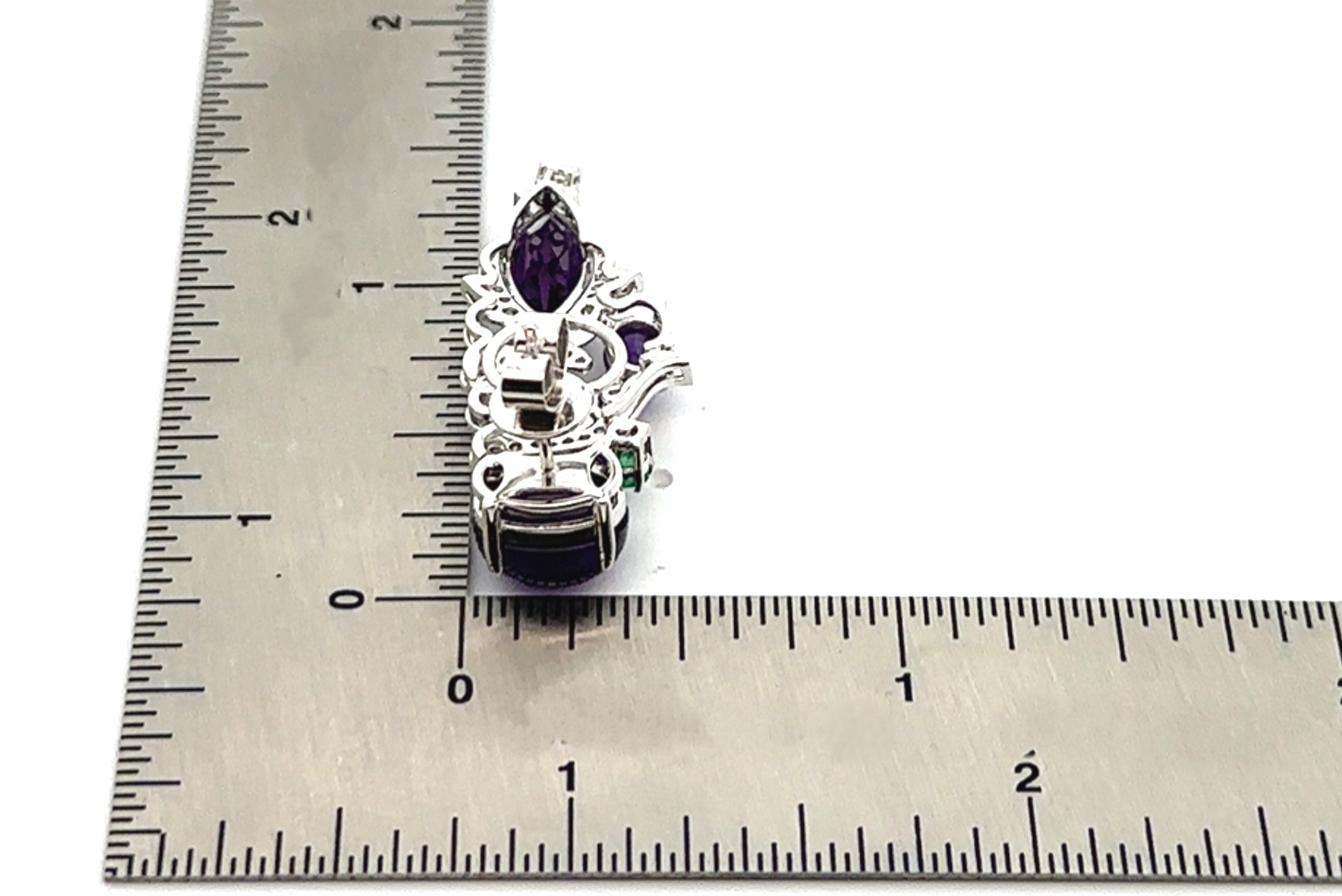 Amethyst Dangling White Gold Earrings