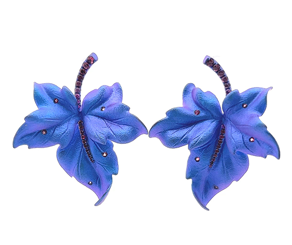 Titanium Leaf Design Earrings