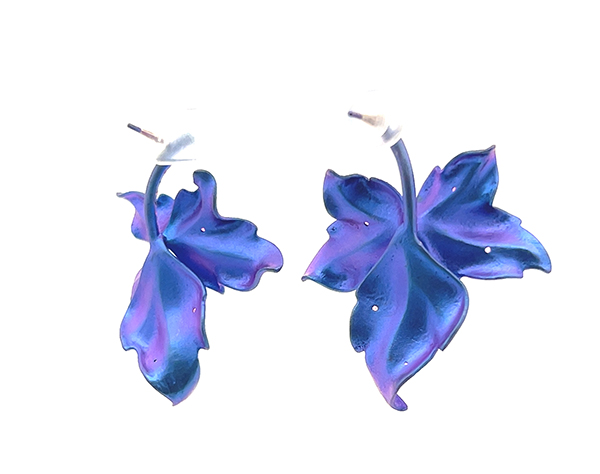Titanium Leaf Design Earrings