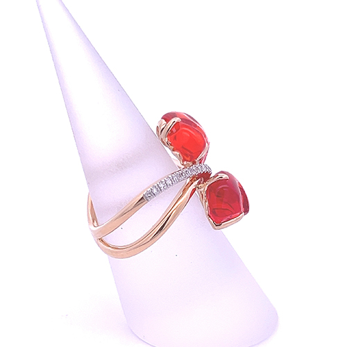 18K White Gold Opal and Diamond Ring