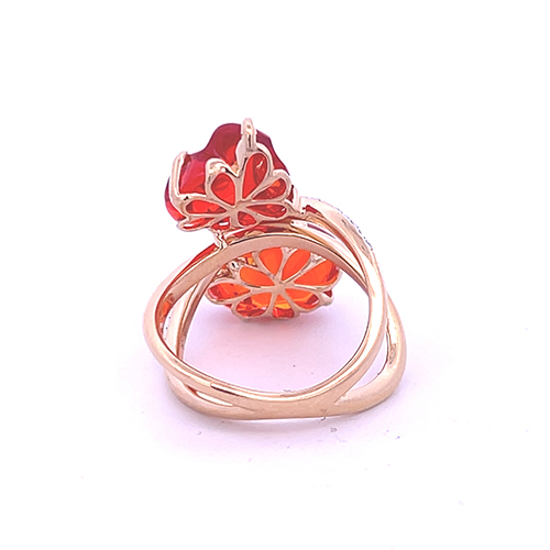 18K White Gold Opal and Diamond Ring
