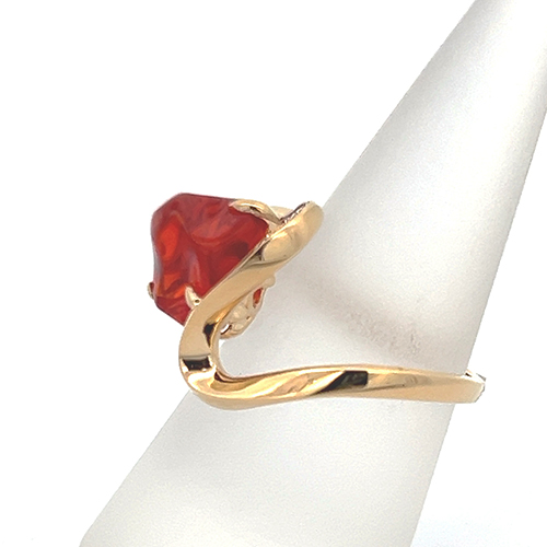 18k yellow gold opal diamond ring
