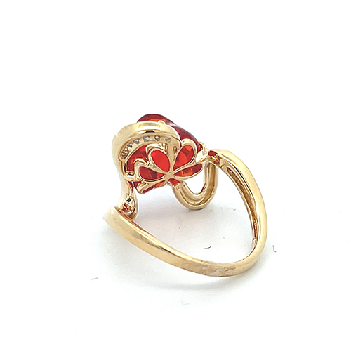 18k yellow gold opal diamond ring